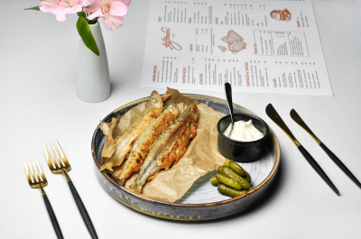 Жареная корюшка / Fried smelt